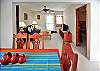 Looking from the kitchen to the living room.