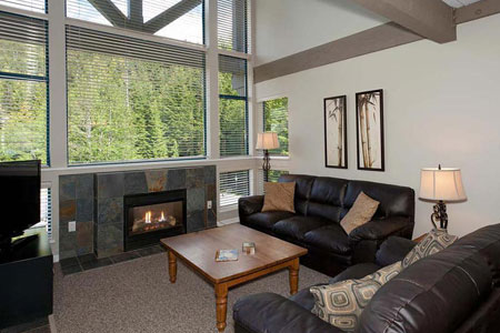 Living Room showing vaulted windows