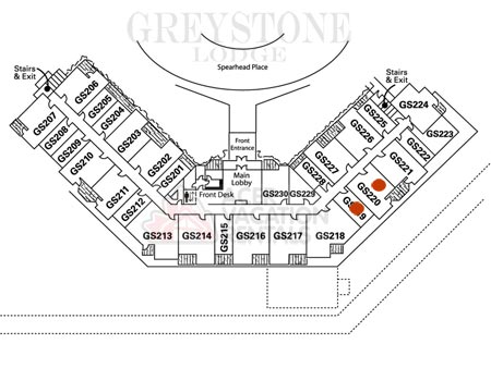 Location of 220 in Greystone Lodge