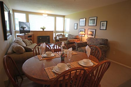 Dining Room with Living room in Background