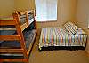 3rd Bedroom with a Twin/Twin Bunk, Full Bed and a Crib.