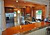Massive wood slab bar for extra eating space or serving!