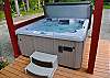 Private, covered Hot Tub in the backyard!