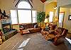 Living Room with very comfortable Couches (4 recliners), TV w/Cable, Gas Fireplace.
