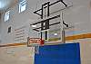 The gym has a total of 3 hoops.  Two of them are adjustable between 8 and 10 feet.