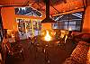 Outdoor Gazebo with a Gas Fireplace and comfortable furniture!  Warm up after a long day of playing in the snow!