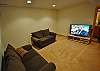 Downstairs bonus with a large flatscreen, satellite TV and DVD.