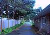 Large tall trees and east side fence provide a nice buffer from Highway 101 traffic.  Plenty of parking space for large family gatherings of up to 10 guests.