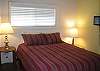 New Queen bed for a comfortable night's sleep.  There is also a large dresser provided so you can unpack and "settle in" for your stay.