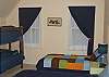 Two twin beds, One Set of Bunks