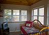 The Crow's Nest is on the third level and offers a twin trundle bed that easily converts to a queen size bed.  Pefect space for the kids or sleeping overflow.
