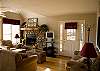 The gas burning rock fireplace is among one of the many features of the home.