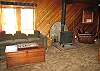 Living room, wood stove