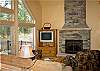Living area with TV, Fireplace and great views