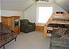 Bonus room - upper level with futon and double/twin bunk