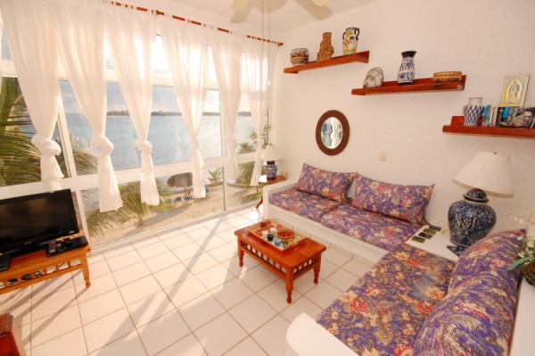 La Sirena Condos # 9, living area, Akumal, Mexico-Thumbnail