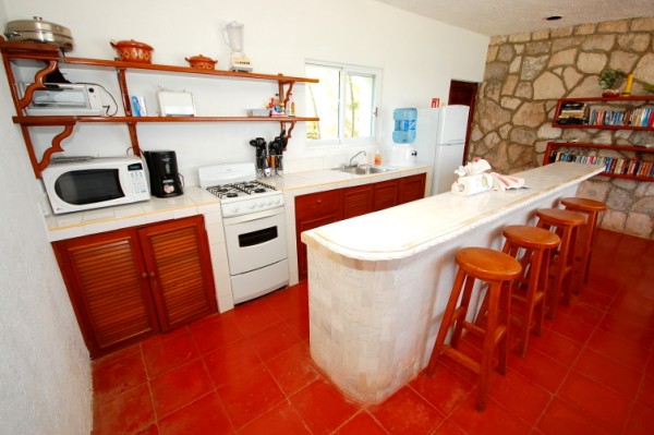 Spacious full kitchen.  Casa Maya, Akumal.-Thumbnail