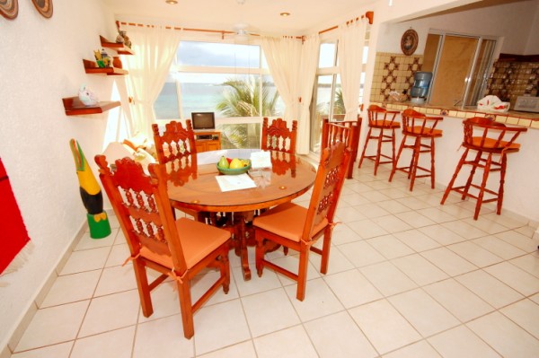 La Sirena condos # 8, dining and view, Akumal, Mexico-Thumbnail