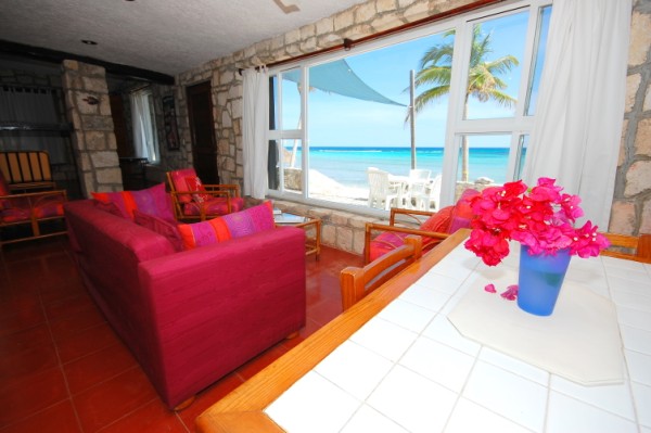 Wonderful ocean views from the dining table. Casa Maya, Akumal-Thumbnail