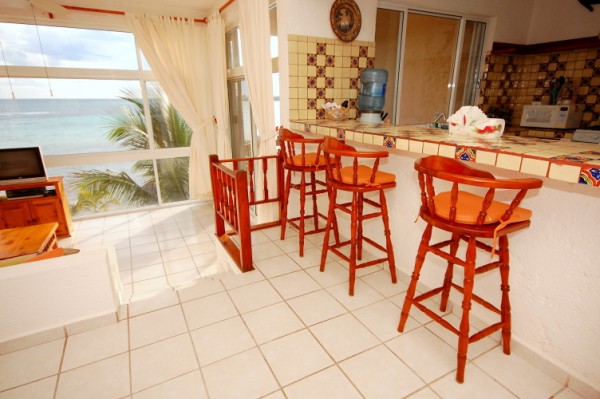 La Sirena condos # 8, breakfast bar, Akumal, Mexico-Thumbnail