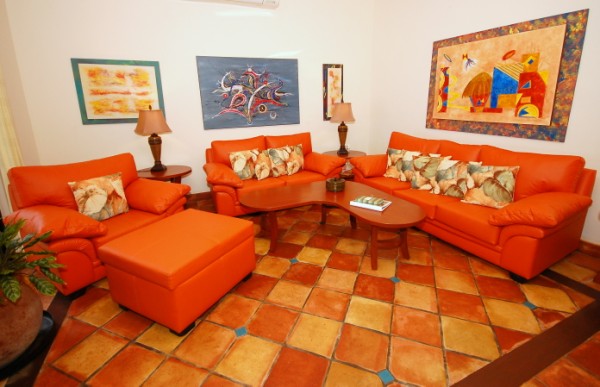 Living room with sliders out onto the pool side terrace-Thumbnail