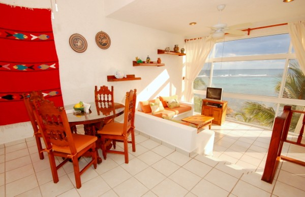 La Sirena 8, dining and living areas, Akumal, Mexico-Thumbnail
