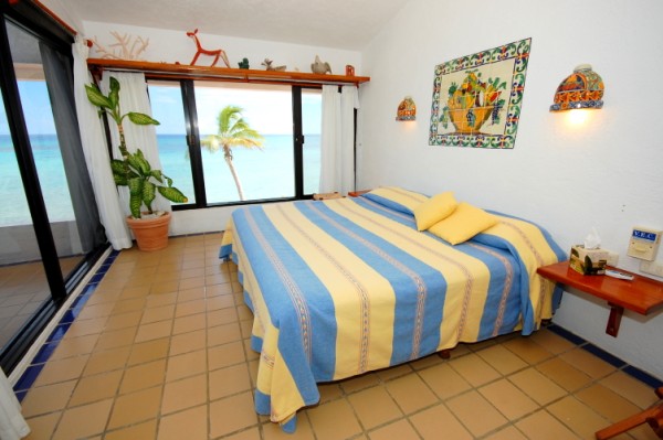 Master bedroom with great views of Half Moon Bay, Akumal.-Thumbnail