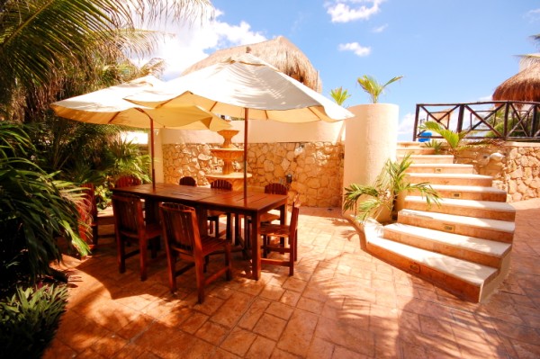 Outdoor dining area, Casa Iguana, Akumal, Mexico-Thumbnail