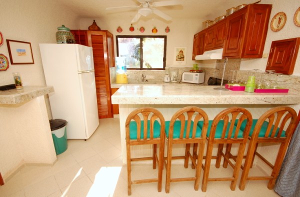 Seven Seas Condos #1 kitchen, South Akumal, Mexico-Thumbnail