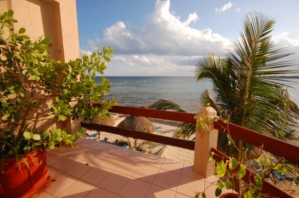La Sirena Condos # 9, Bay view from terrace, Akumal, Mexico-Thumbnail
