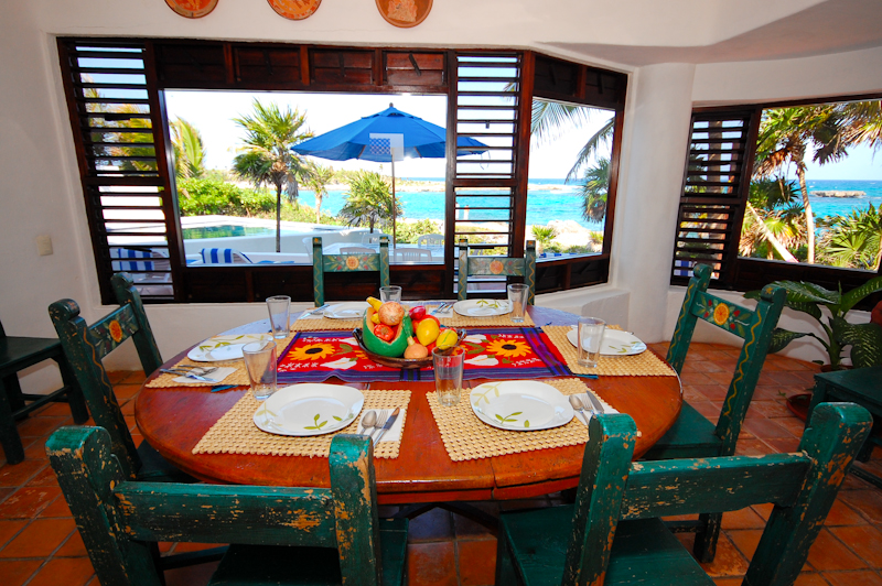 Ocean view dining at Quinta Del Mar, Yalku, Akumal, Mexico-Thumbnail