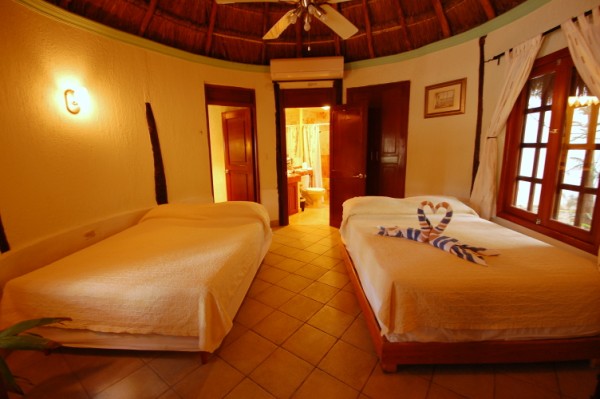 Casita ensuite bedroom  off the living area, Casa Iguana, Akumal-Thumbnail