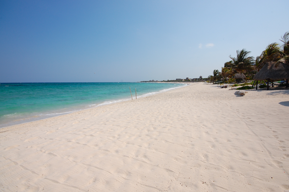 The view in front looking south down Aventuras Akumal beach-Thumbnail