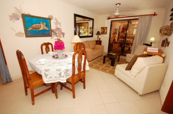 Seven Seas Condos #1 dining & living room, South Akumal, Mexico-Thumbnail