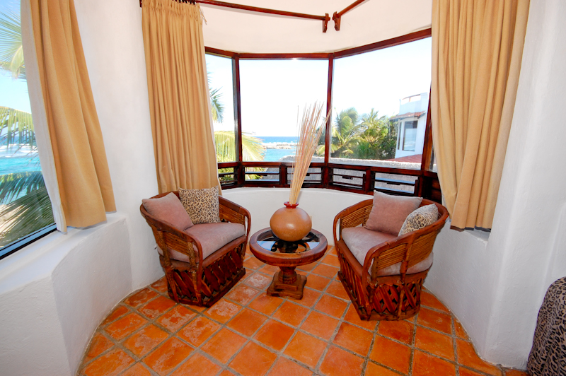 Reading nook in Master bedroom at Quinta Del Mar, Yalku, Akumal-Thumbnail