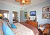 Along with the comfy king and gulf views, there is plenty of place to unpack and a flat screen TV!