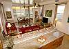 Kitchen bar and living room, all facing the ocean