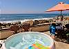 Oceanfront patio with private spa, Beachfront Only Vacation Rentals