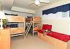 Bedroom with 2 full beds, 2 twins