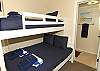 bunks with one full and one twin, en suite bathroom