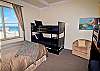 Bedroom with ocean view, 1 queen, 2 twin bunks with additional pull out trundles