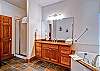 The bathroom is complete with a two-person jetted tub, separate shower and plenty of space.