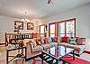 The living and dining areas have beautiful views.