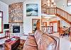 The living area of F06 was created for entertaining and enjoying the second floor views of the surrounding mountains. Complete with a sleeper sofa and gas fireplace.