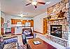 Living area and kitchen
