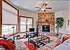 Living area with gas fireplace
