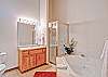 The master bathroom offers a two-person jetted bathtub, separate shower and plenty of room!