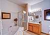The bathroom has a two-person jetted tub, separate shower and plenty of room.