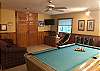 Pool Table Room with Pull Down Murphy Bed Double and TV/DVD and Ceiling Fan