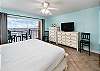 Master Bedroom offers flat screen tv for your entertainment and ample storage space 